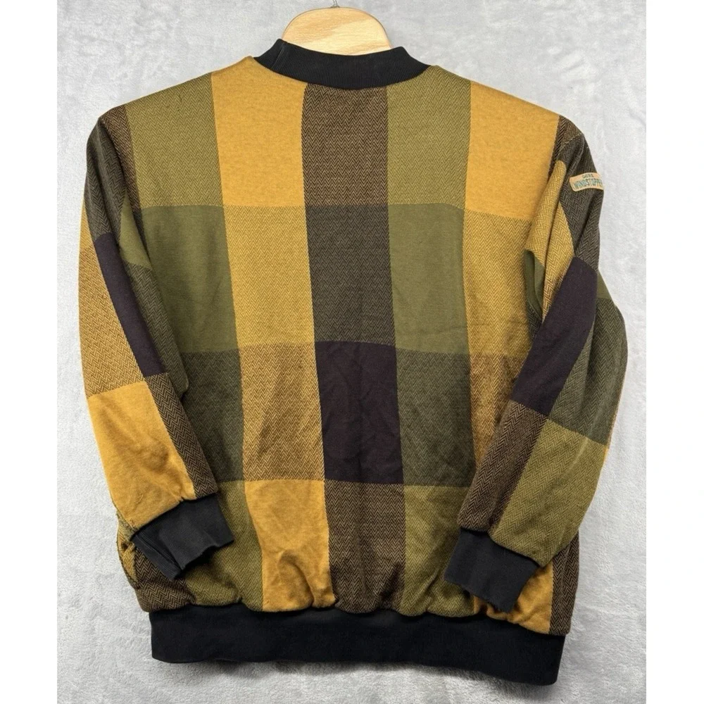 Gore Wind Stopper The Cliffs Golf Club Plaid Lined Crewneck Sweater Vintage READ